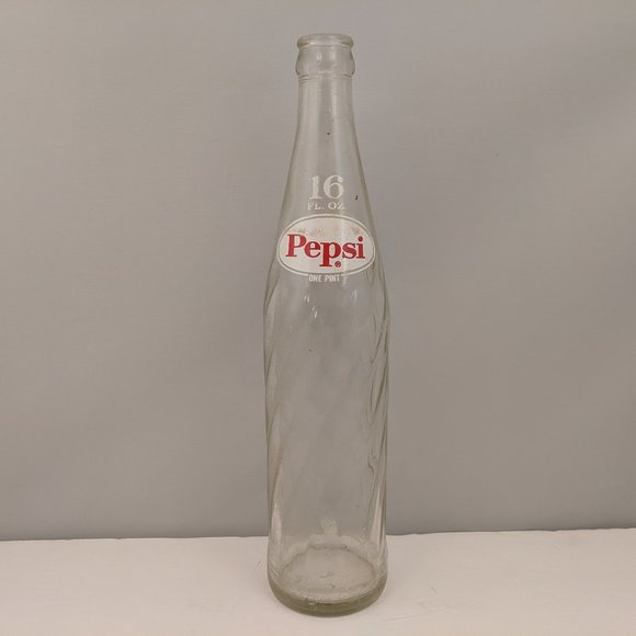 Pepsi Cola Soda Bottle | One Pint / 16 FL. OZ. | Spiral Glass - Picture 1 of 6